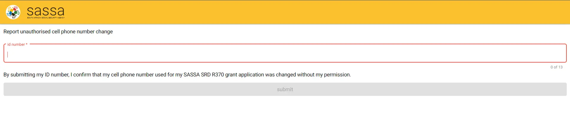 How To Change SASSA SRD Phone Number Online 4 unauthorized phone number change